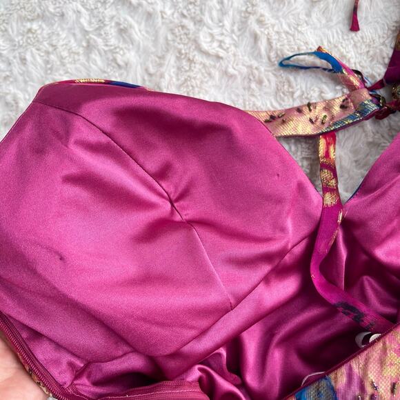 SOLD New Sue Wong beaded silk halter prom dress gown cocktail long pink Nocturne - Picture 8 of 13